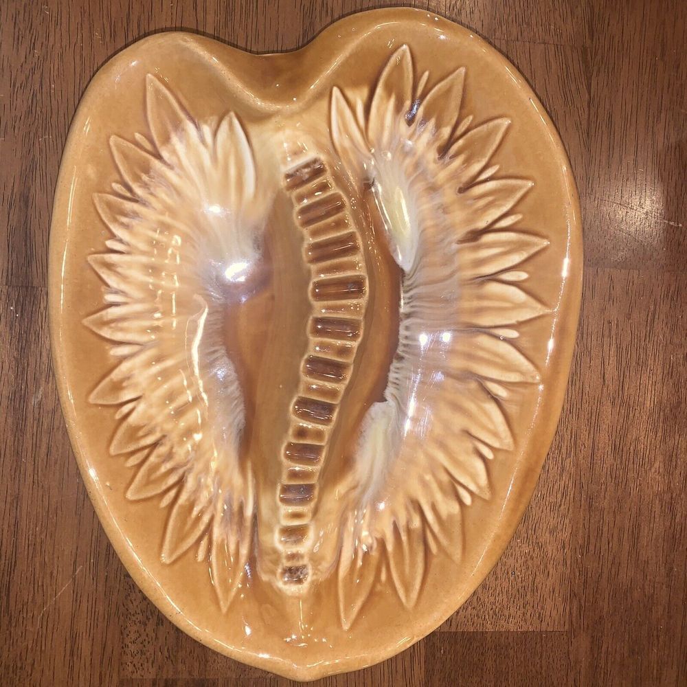 Vintage California Pottery Brown Ashtray Drip Glaze Glossy MADE IN USA 409‎ 404